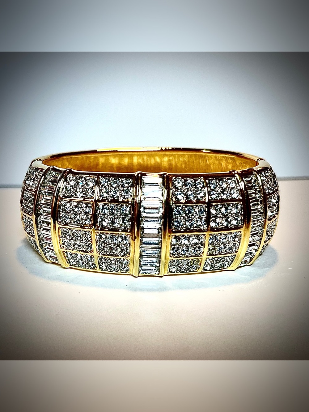 Auth. | Swarovski Crystal Cuff Bangle Bracelet | Vintage